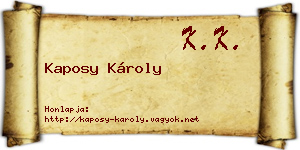 Kaposy Károly névjegykártya