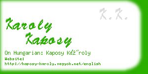 karoly kaposy business card